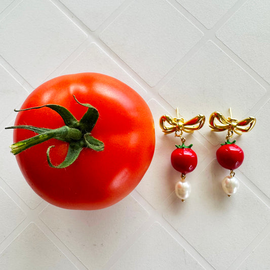 Tomato Bow Earrings