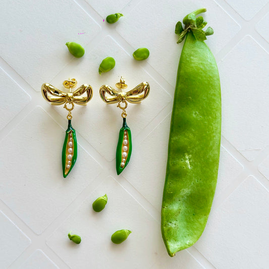 Pea Pod Bow Earrings