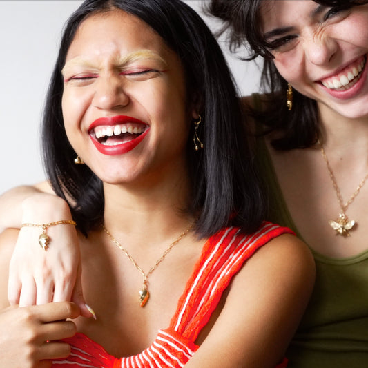 Gold 'Miss You' Friendship Heart Charms - Bunx