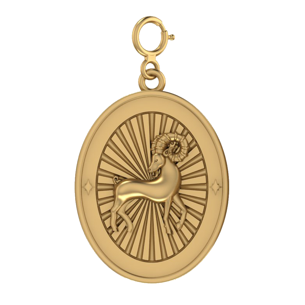 Gold Aries Zodiac Charm - Bunx