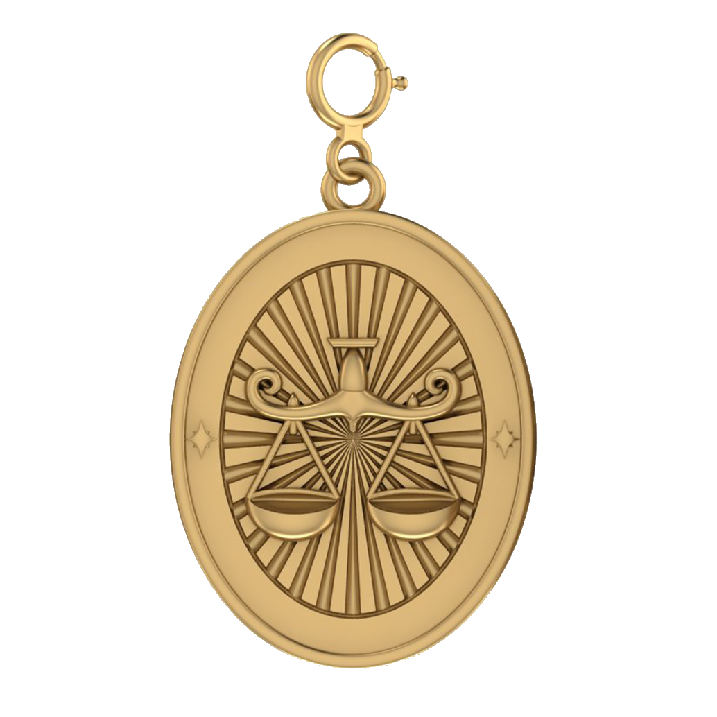 Gold Libra Zodiac Charm - Bunx