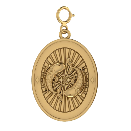 Gold Pisces Zodiac Charm - Bunx