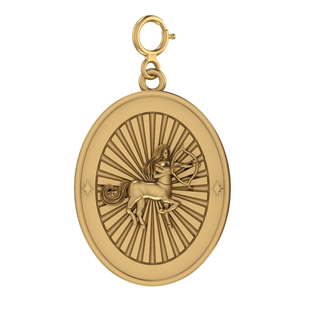 Gold Sagittarius Zodiac Charm - Bunx