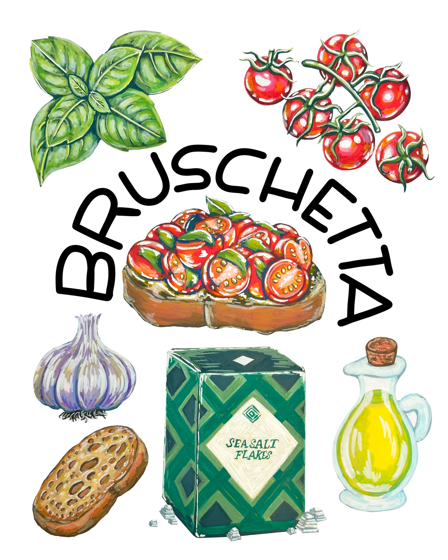 Bruschetta Print (White)