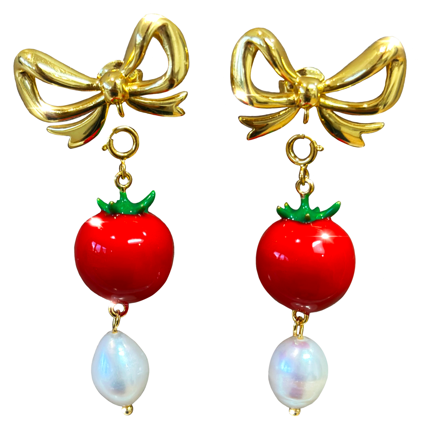 Tomato Bow Earrings