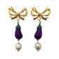 Eggplant Bow Earrings